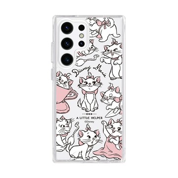 【正版授權】Disney Cats And Dogs-瑪麗貓款亂花防摔透明SAMSUNG手機殼