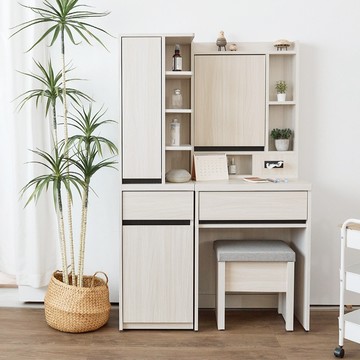 完美主義｜Ulmus收納化妝桌組(附椅) 化妝桌 收納櫃 化妝桌 多格旋轉櫃【O0001/O0002/O0003】