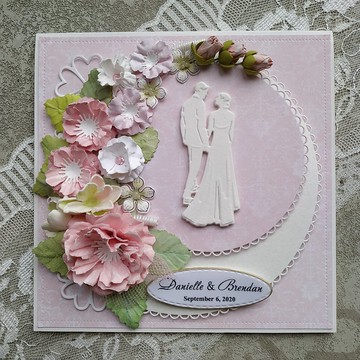 為兒子媳婦訂製的個人化手工結婚卡