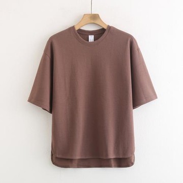 惠衣閣夏季男士棉質短袖T恤衫圓領上衣韓版寬松休閑純色體恤衫