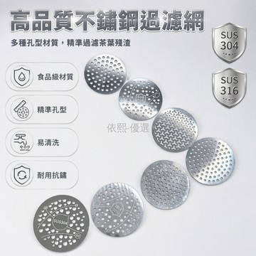 台灣出貨 彈跳式茶隔 316食品級不鏽鋼 3.3cm至4.0cm多規格 中孔小孔人字紋濾網 辦公室居家泡茶配件