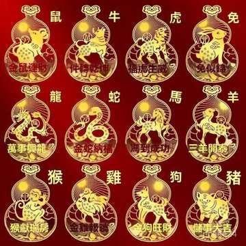 紫南宮🙏🏻9月過爐 開光🔥道家12生肖貼紙十二生肖手機貼屬龍狗馬虎鼠猴兔羊後殻燙金貼批髮 W6YW