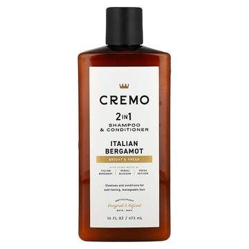 Cremo, 2 合 1 洗髮精和護髮素，意大利弗手柑香，16 液量盎司（473 毫升）