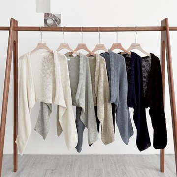 【Fee現貨6色新品】彈力短版偏厚針織罩衫外套🔥小外套 薄外套 短版外套 針織外套 針織 薄外套女 長袖 設計感外套