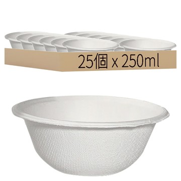 覆膜植纖碗 11 x 11cm 250ml  25個  1組