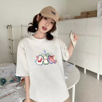 【現貨！當天出貨】女生短袖 100%純棉重磅t恤 正韓女裝 大尺碼寬鬆衣服 下半身失蹤短Tee 百搭流行棉t 新款短t