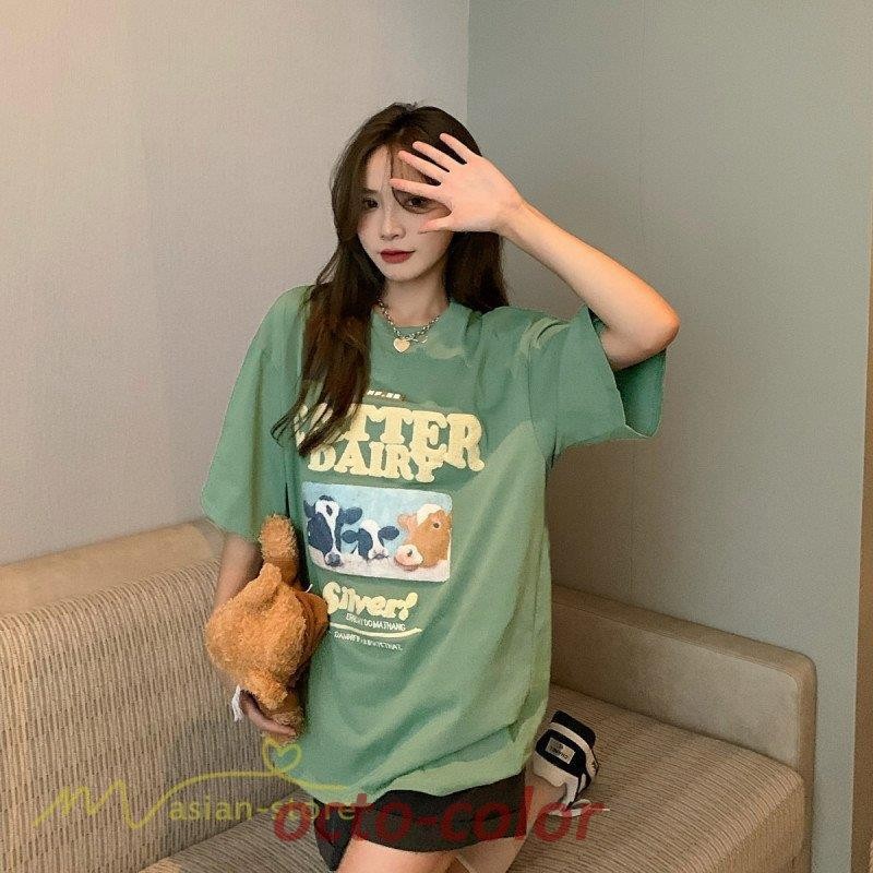 カットソー レディース 着痩せ 夏コーデ 可愛い ワイドTシャツ