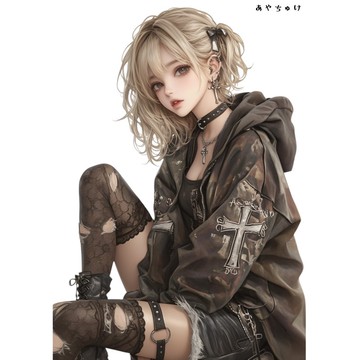 【10月新作5】07-094-0047 人物貼紙 輕龐克女孩