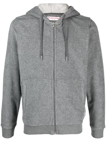 Orlebar Brown - zip-up drawstring hoodie - men - Cotton/Polyester - S - Grey