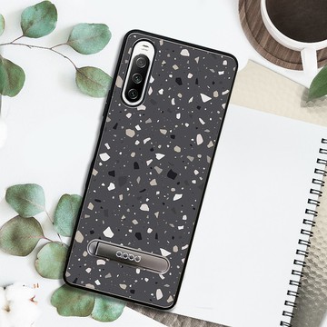 Sony Xperia 10 IV 減震立架手機殼-鐵灰磨石