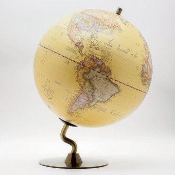 【WUZ屋子】SkyGlobe 12吋仿古觸控鋰電池N型古銅底座地球儀(中英文對照)[AR互動款]