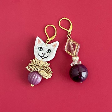 氣質高雅的貓咪 Alphonse 耳飾