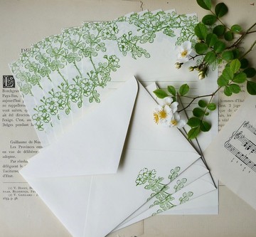 【信紙信封組】野玫瑰 / 信紙6張+信封3個 / 鉛字印刷 / 信紙尺寸A5