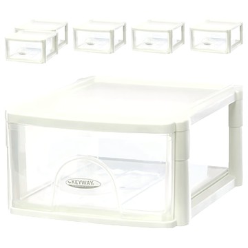 KEYWAY 聯府 A4文書整理箱 深型 35.5 x 27.5 x 15.3cm 6個  白色  1層
