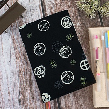 Chuyu A6/50K花布可調式書衣/書皮/書套/本子保護套/04祈福日徽