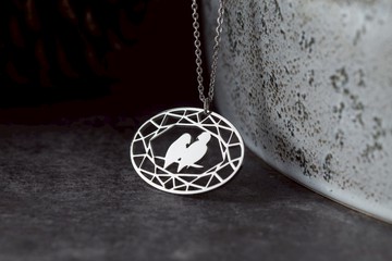 鸚鵡項鍊 寶石與動物系列:抗敏醫療鋼