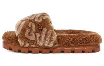 WMNS UGG LOGO SLIDES BROWN