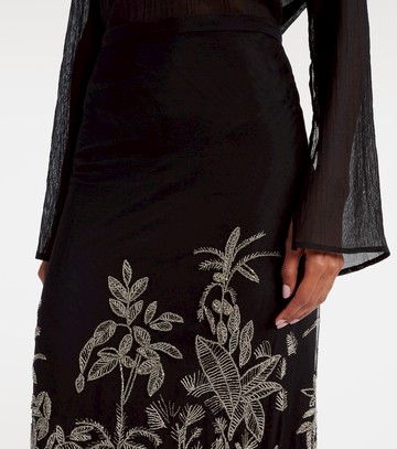 Costarellos Leyla beaded tulle midi skirt