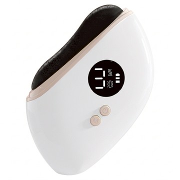 MASS 生活好物 砭石溫感按摩儀/肩頸臉部背部按摩器/電動美容刮痧板/刮痧儀  冰川白  AM-02