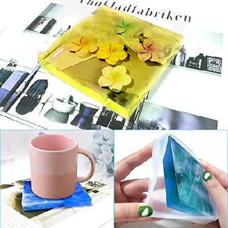 11 Pcs Resin Molds, FineGood Square Silicone Molds for Epoxy Resin Ball Epoxy Resin Molds DIY Cube Box Resin Casting Molds for Jewelry Soap Dried Flow