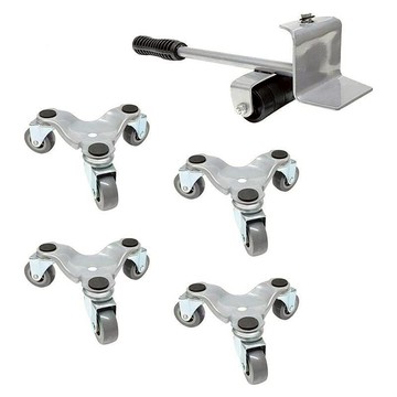 【SV61339】耐重款360°萬向輪 銀色五件組 搬家神器 重物移動器 省力傢俱移動墊 滑輪 搬運器