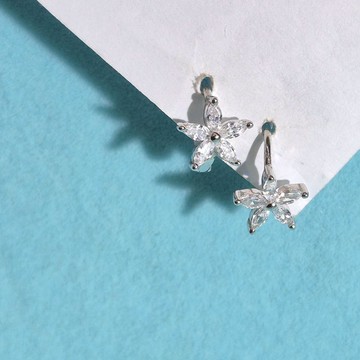 【比法一生】易扣式耳環—小花盛開  純銀925手作飾品