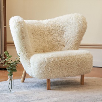 日式羊羔毛懶人沙發文藝網紅輕奢民宿小戶型美式長毛絨單人沙發椅J-70公司貨