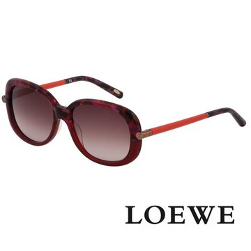 【LOEWE 羅威】新款 春天系列高貴印花款太陽眼鏡(桑葚紅 SLW803-0897)