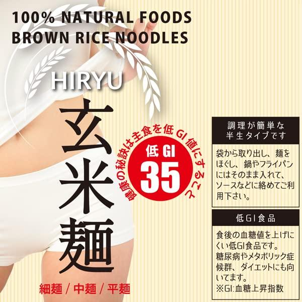 HIRYUの玄米麺 100g×10pc パスタ 自然栽培(無農薬・無肥料) (平麺)