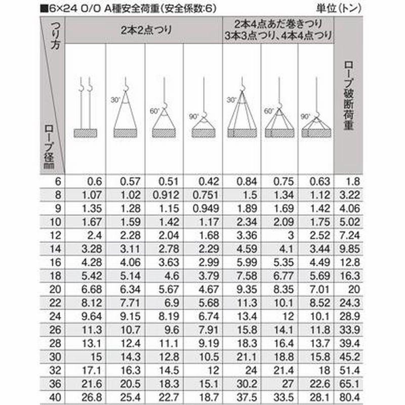 定番のお歳暮 楽天市場 2本吊 ワイヤスリング ワイヤ径8mm 基本使用