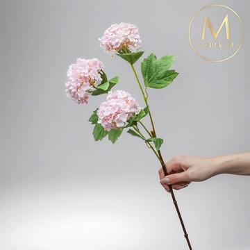 以後都走花路吧🌷快速出貨【Floral M】京都夏日繡球木槿粉仿真花花材（1入組）