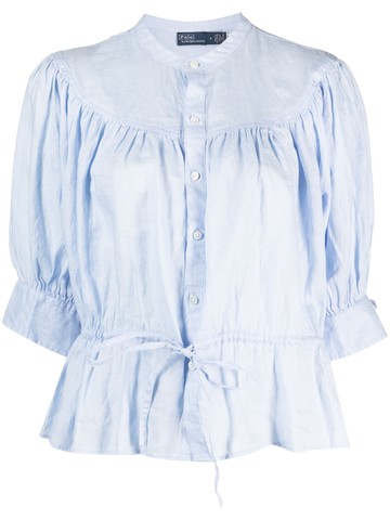 Polo Ralph Lauren - Saya stripe-print linen blouse - women - Linen/Flax - 10 - Blue