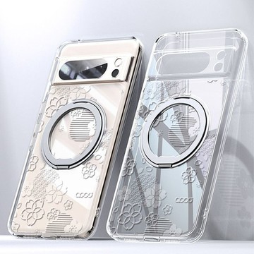 apbs Google Pixel 9/8系列 浮雕感360旋轉磁吸立架手機殼-昭和櫻