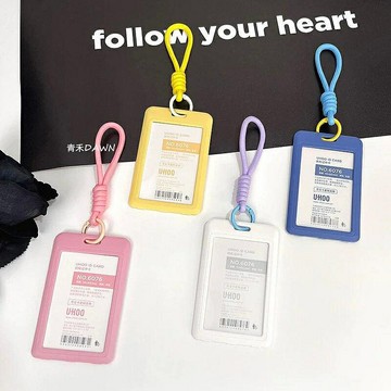 卡套 小卡套 ins卡套鑰匙扣證件雙面掛繩公交胸牌胸卡校園卡門禁工作工作證
