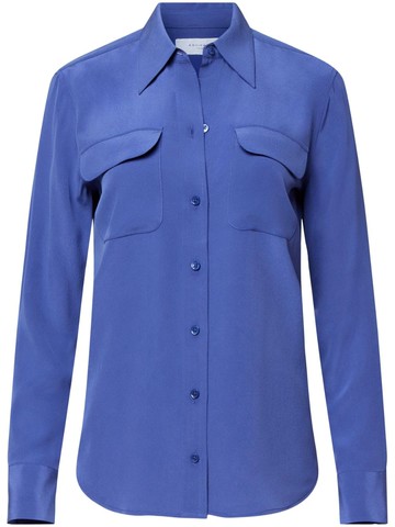 Equipment - long-sleeve silk shirt - women - Silk - L - Blue