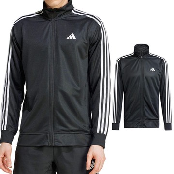 Adidas TR-ES 3S T-Top 男款 黑色 休閒 拉鍊 口袋 排汗 運動 立領 外套 JC7724
