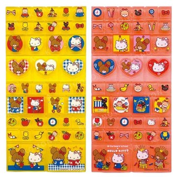 小禮堂 Sanrio 三麗鷗 x 小熊學校 磁磚造型貼紙 (黃/粉款)