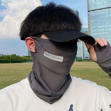 【冰絲防曬面罩】透氣防曬面罩 男士圍脖 護頸 騎行戶外頭巾 冰絲款 釣魚夏季天面巾 臉式 抗UV冰絲 防曬頭巾 釣魚防曬