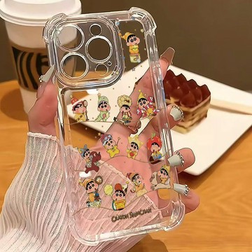 四角蠟筆小新iPhone蘋果17/18 防摔15/16防護14/13保護殼12/11手機殼 潮