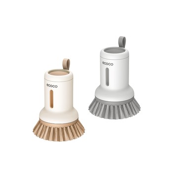【ECOCO】意可可可擠液短柄鍋刷 廚房專用 刷鍋 洗鍋 刷子 不沾油 不傷鍋 多功能 清潔刷 家用 可擠液 短柄 鍋刷