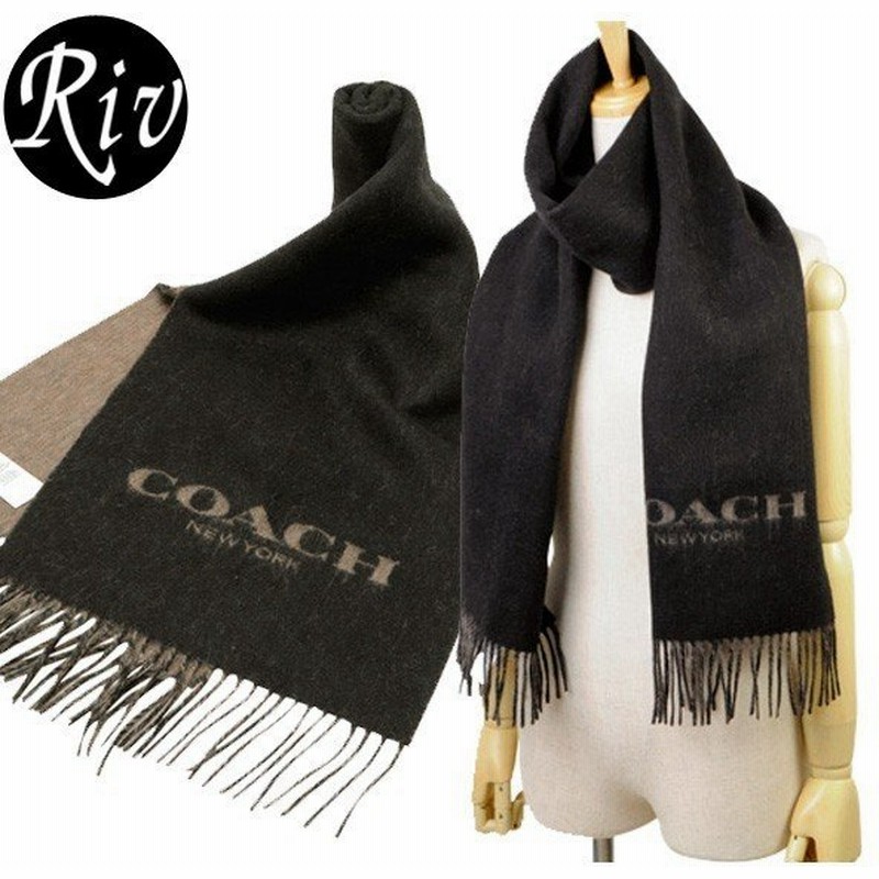 全品3 還元 コーチ Coach マフラー ストールメンズ ブラック ブラウン ウール カシミア Fbkbr 通販 Lineポイント最大0 5 Get Lineショッピング