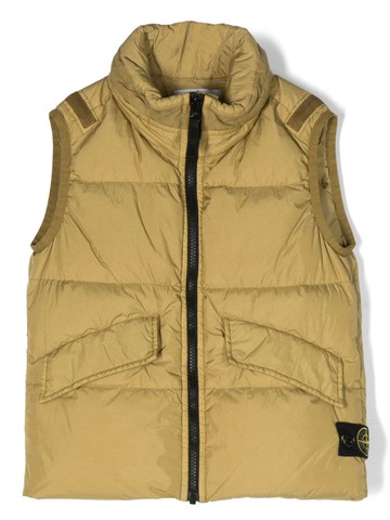Stone Island Junior - Compass-patch quilted gilet - kids - Polyamide/Polyester/Polyamide/Polyurethane Resin/Duck Down/Duck Feathers - 14 yrs - Yellow