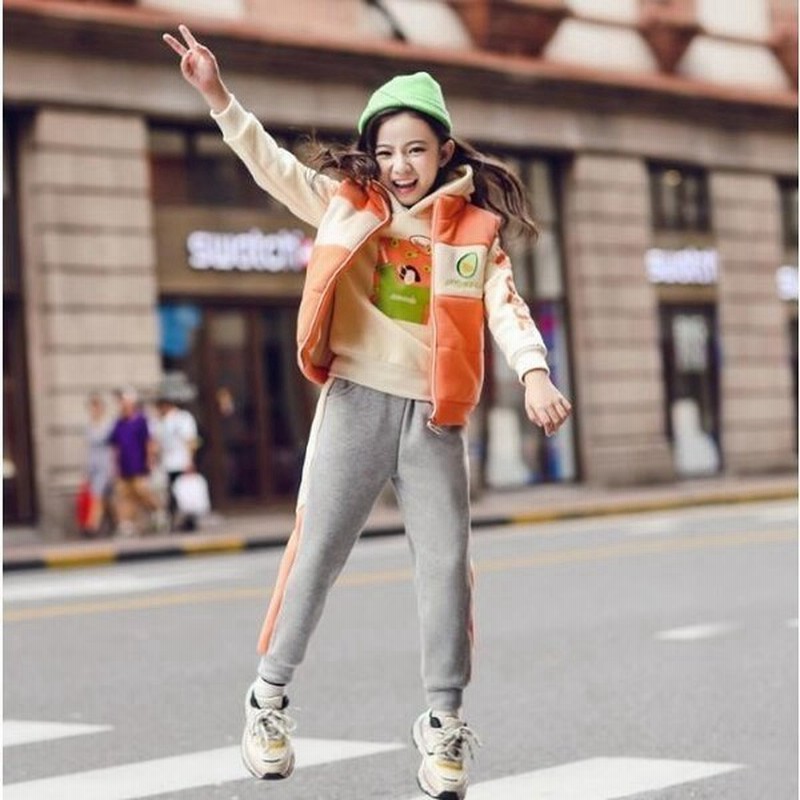 子供服 女の子 トレーナー セットアップ ジャージ キッズ ベスト 秋冬 ジュニア Tシャツ 長袖 裏起毛 長ズボン スポーツウェア 運動着 新品 通販 Lineポイント最大0 5 Get Lineショッピング