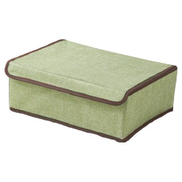 折疊內衣褲襪分隔 可堆疊仿棉麻日系風格 收納箱 Set  綠色  1個