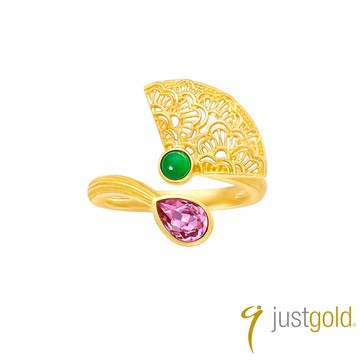【Just Gold 鎮金店】扇念系列 黃金戒指
