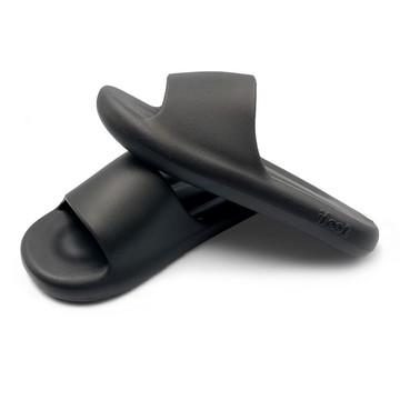 【iFoot】台灣製厚底麻糬拖鞋-黑 FA07