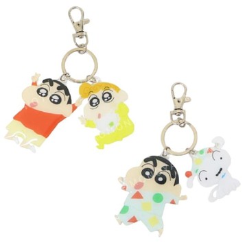 小禮堂 蠟筆小新 壓克力造型二連鑰匙圈 (角色款)