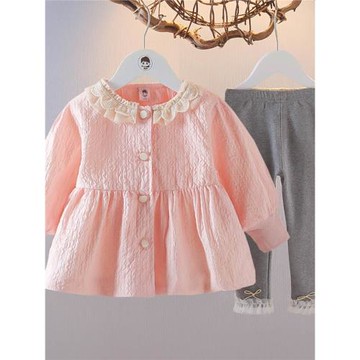 女寶寶春裝6開衫套裝1-3歲女童春季純棉兩件套8個月嬰兒洋氣衣服9