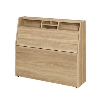 【顛覆設計】露納插座收納床頭箱(單大3.5尺)梧桐色