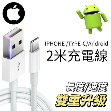 【潮式電機】2米5A傳輸快充線 買一送一